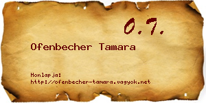 Ofenbecher Tamara névjegykártya